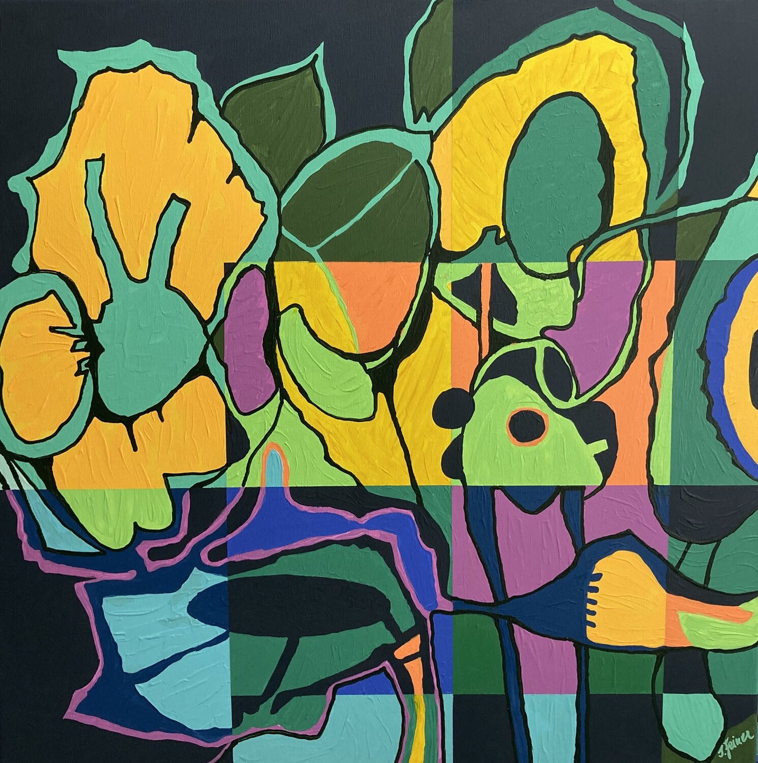 Floral XIII Ilse Feiner Original painting for sale