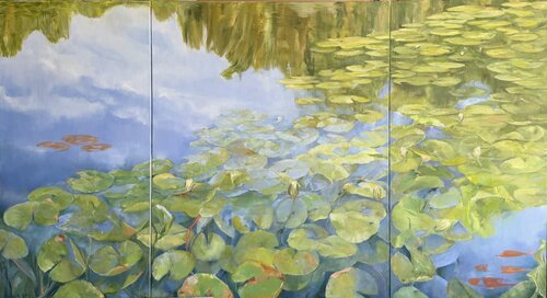 The lily pond by Leith Ridley Combe, Painting for Sale on Select