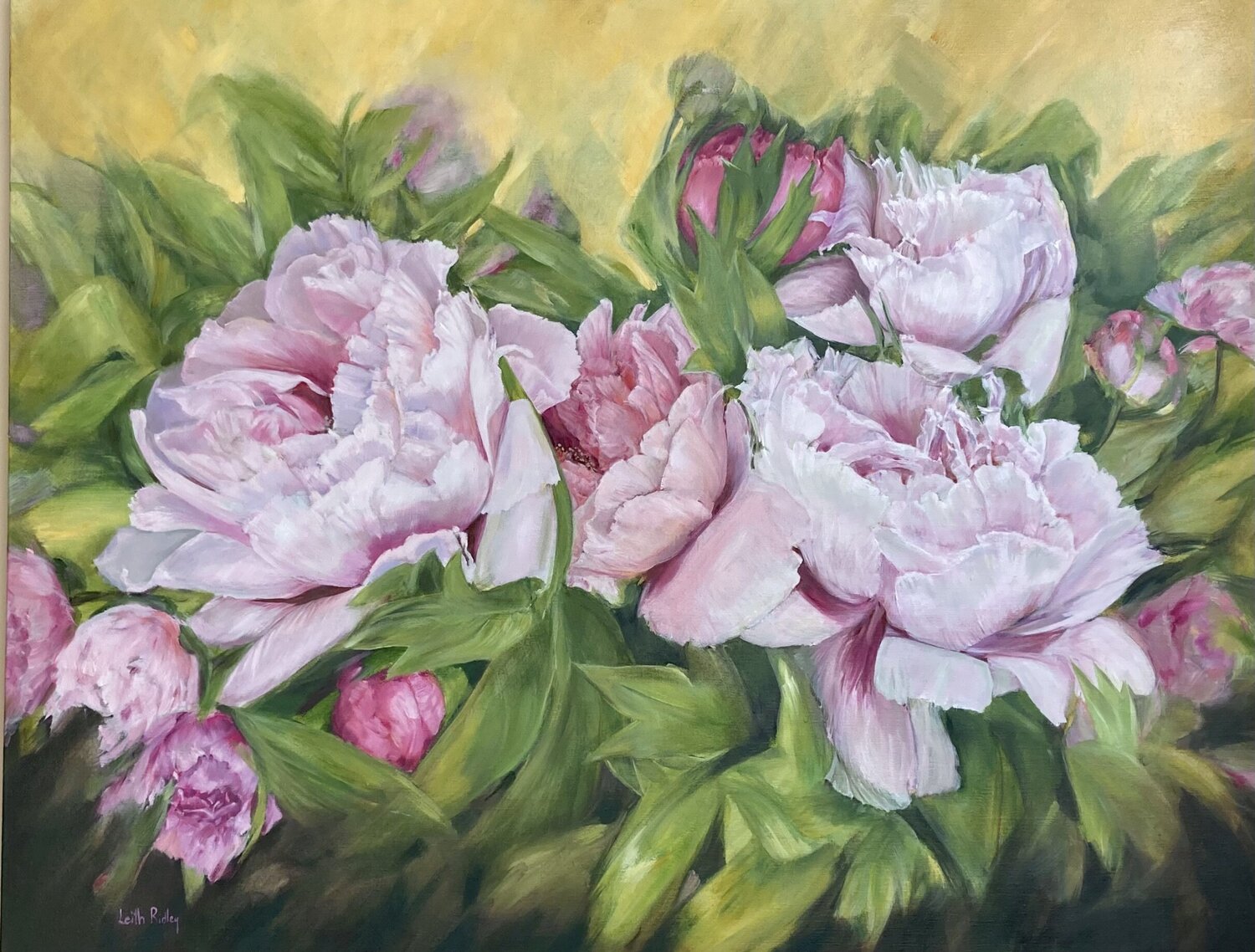 Big Peony Joy Leith Ridley Combe Original painting for sale