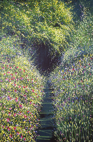 Forest Path With Wild Flowers by Marc Todd, Painting for Sale on Select
