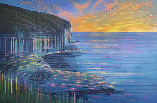 Dorset Coastline At Sunset by Marc Todd, Painting for Sale on Select