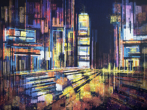 Times Square New York by Marc Todd, Painting for Sale on Select