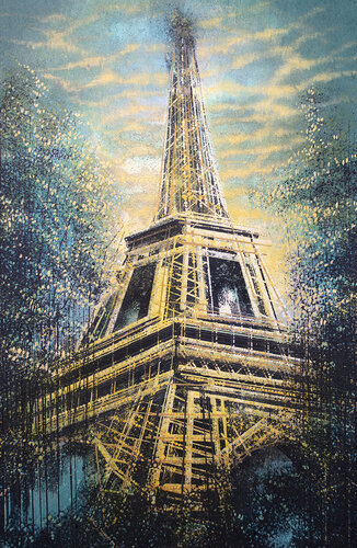Paris - The Eiffel Tower At Sunset by Marc Todd, Painting for Sale on Select