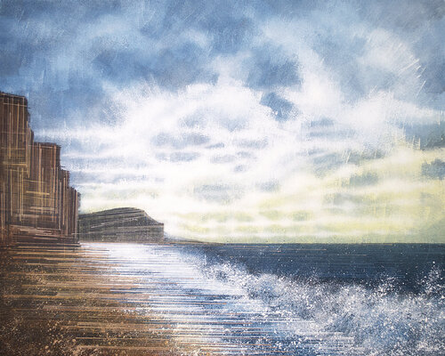 West Bay, Dorset, In Winter by Marc Todd, Painting for Sale on Select
