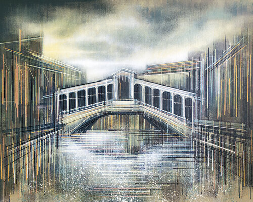 The Rialto Bridge Venice At Sunset by Marc Todd, Painting for Sale on Select