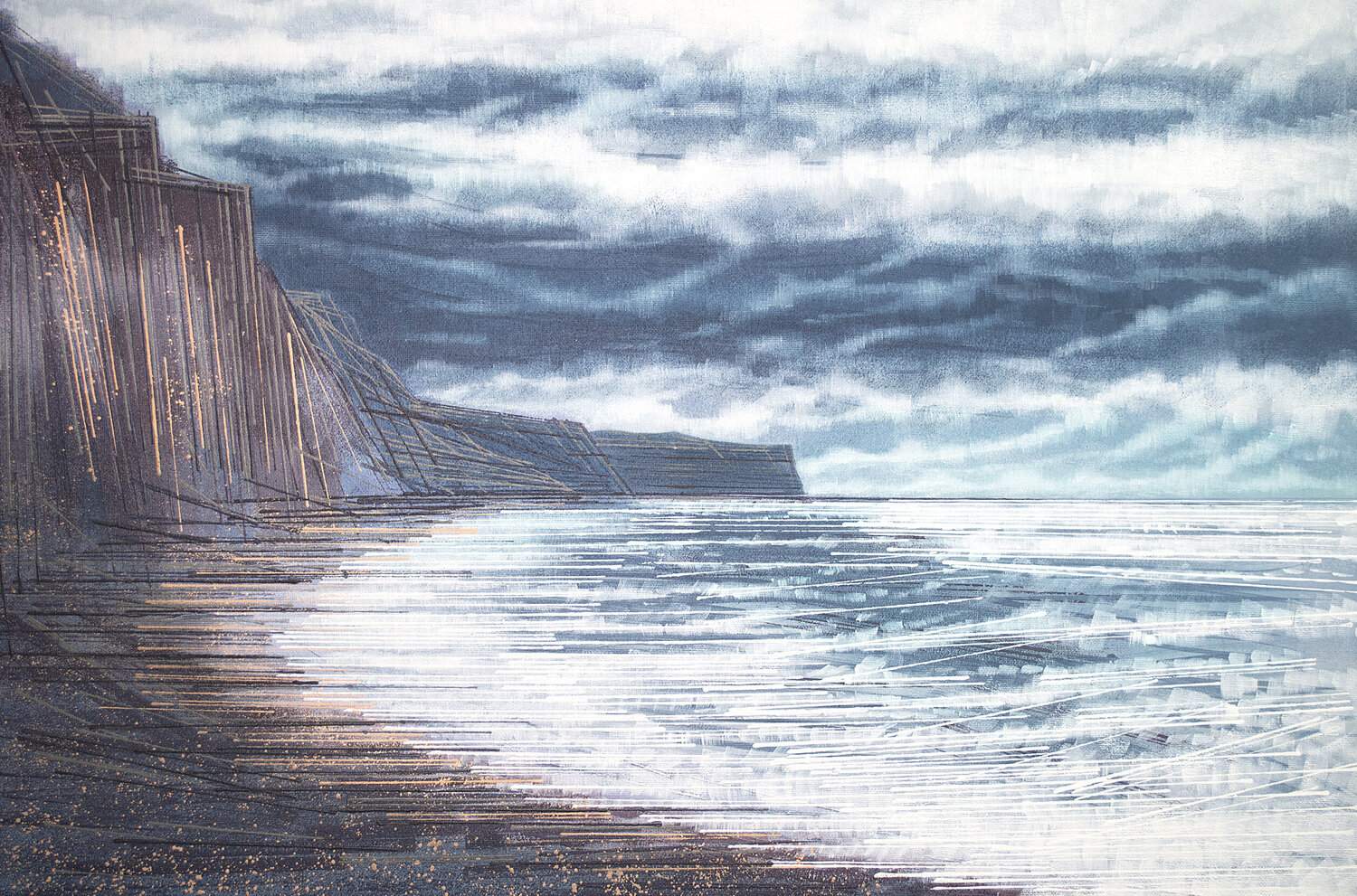 Seascape Under A Stormy Skt Marc Todd Original painting for sale