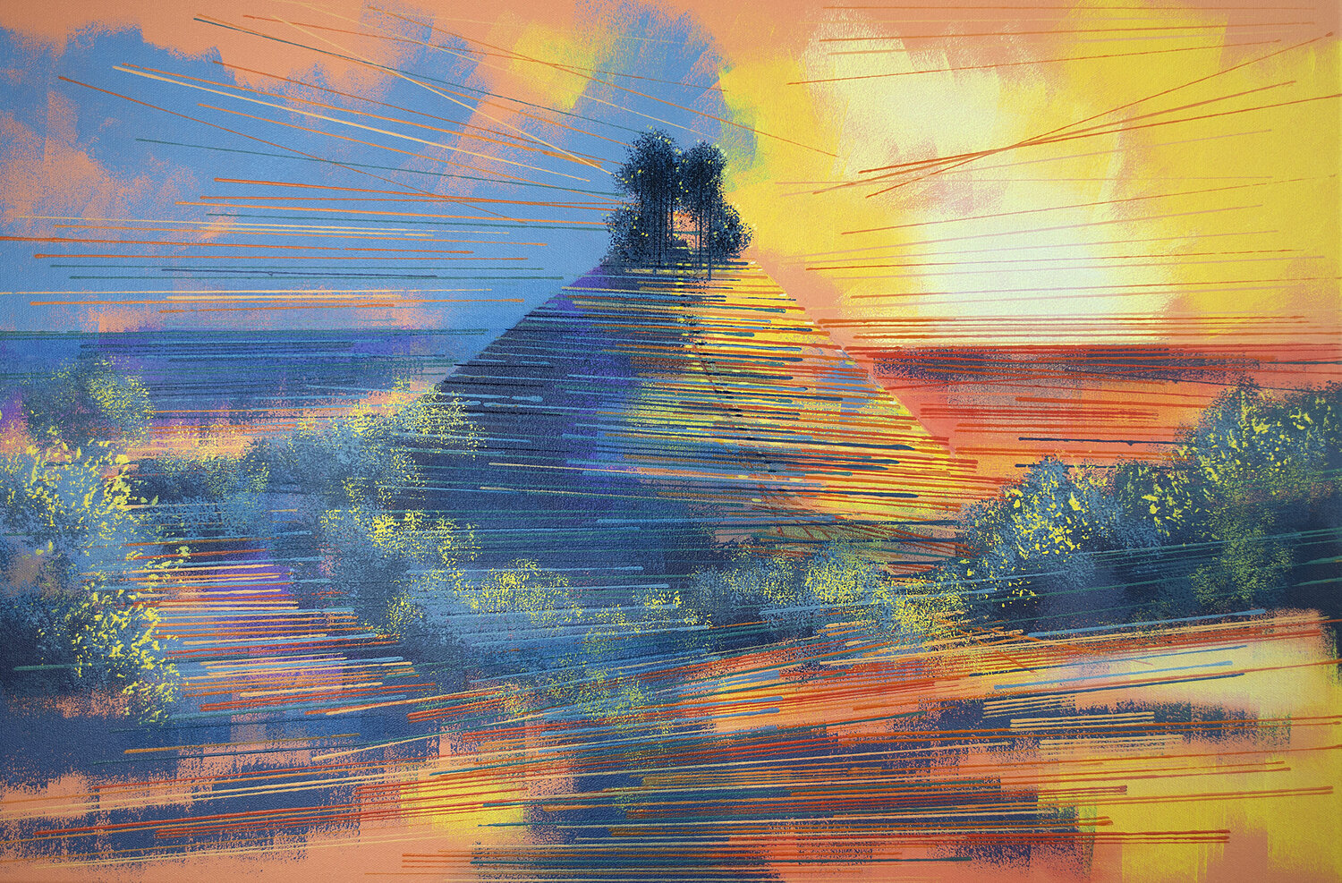 Colmer's Hill Dorset At Sunset Marc Todd Original painting for sale