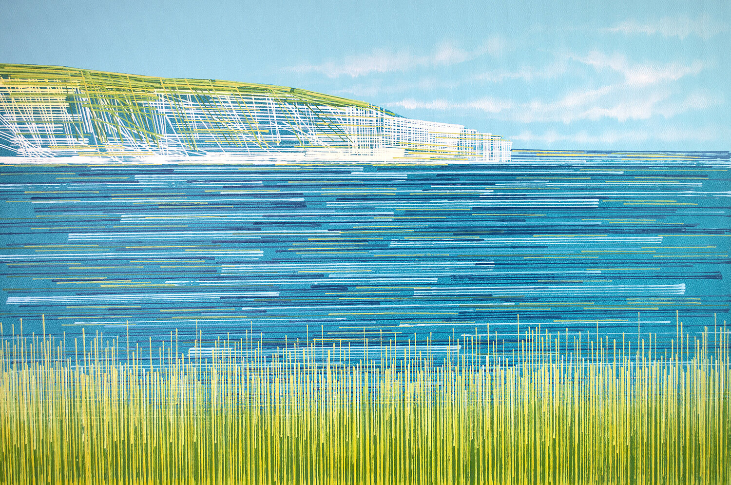 Swanage Bay In Summer Marc Todd Original painting for sale