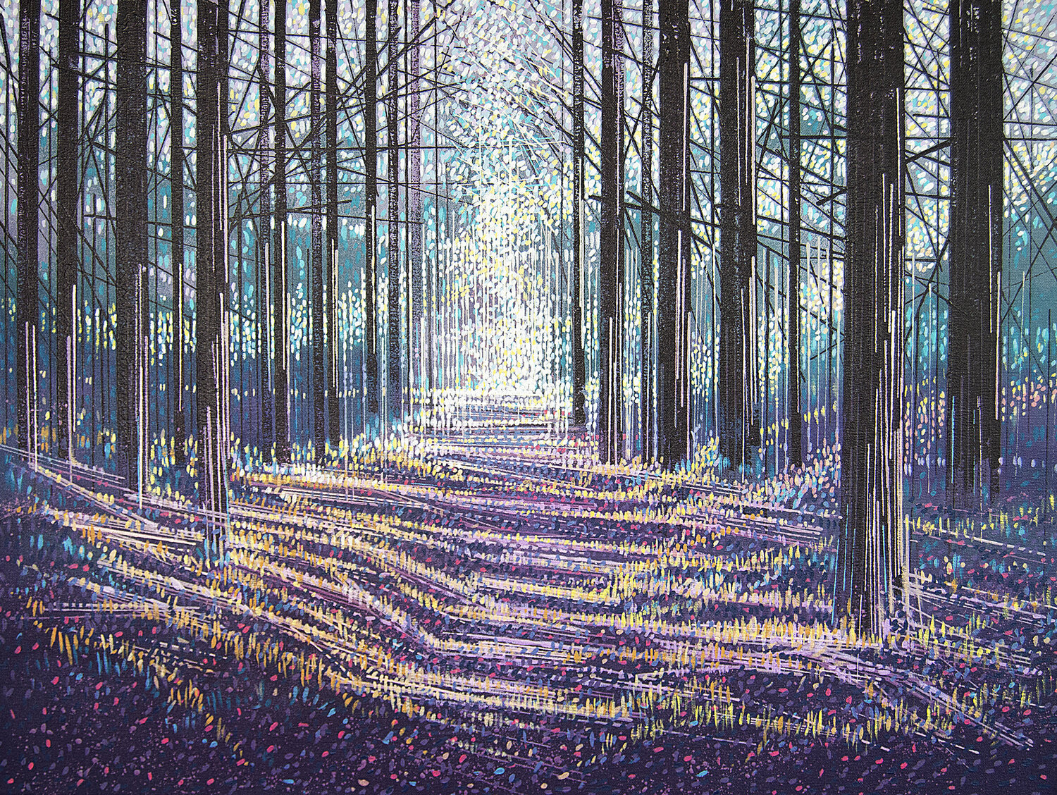 Light through Winter Trees Marc Todd Original painting for sale
