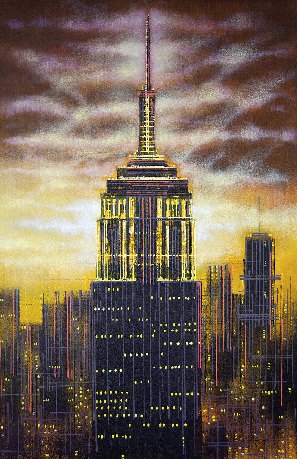 New York - The Empire State Building At Sunset Marc Todd Original painting for sale