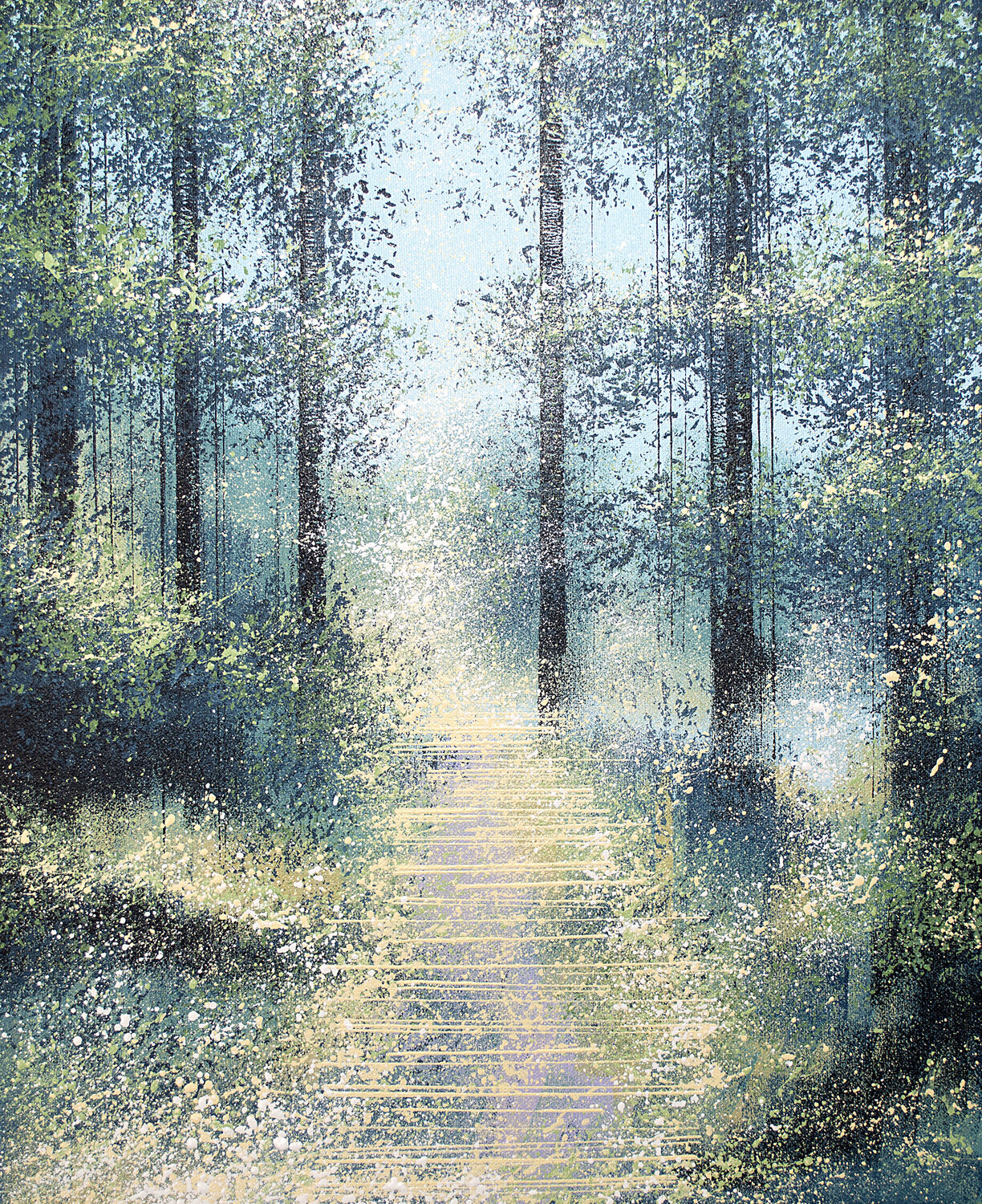 Misty Forest Trees 3 Marc Todd Original painting for sale