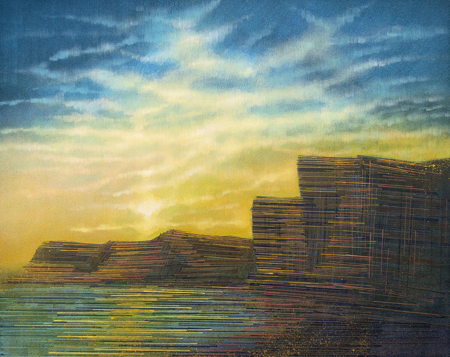 Dorset Jurassic Coast Sunset Marc Todd Original painting for sale