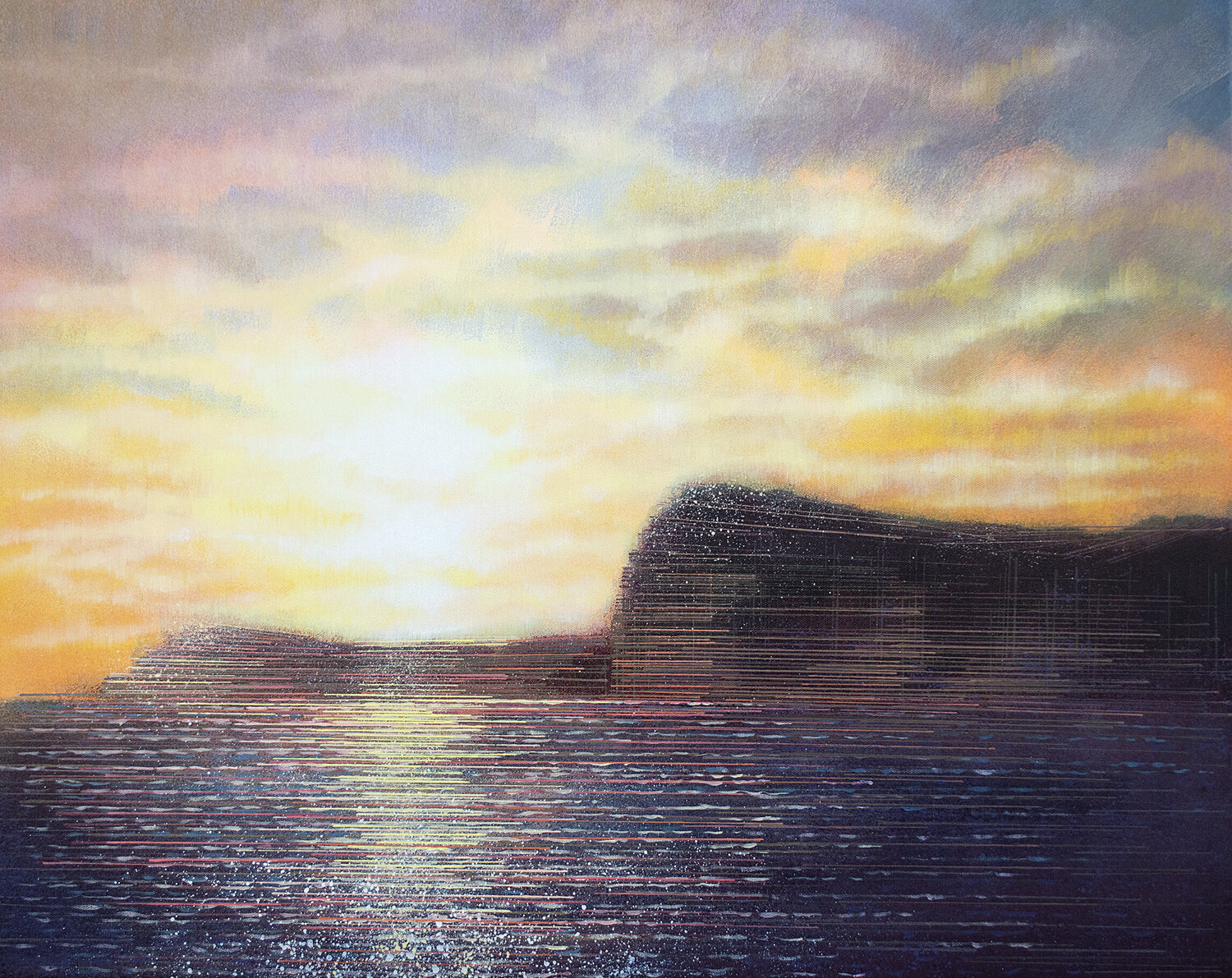 Devon Coastal Seascape At Sunset Marc Todd Original painting for sale