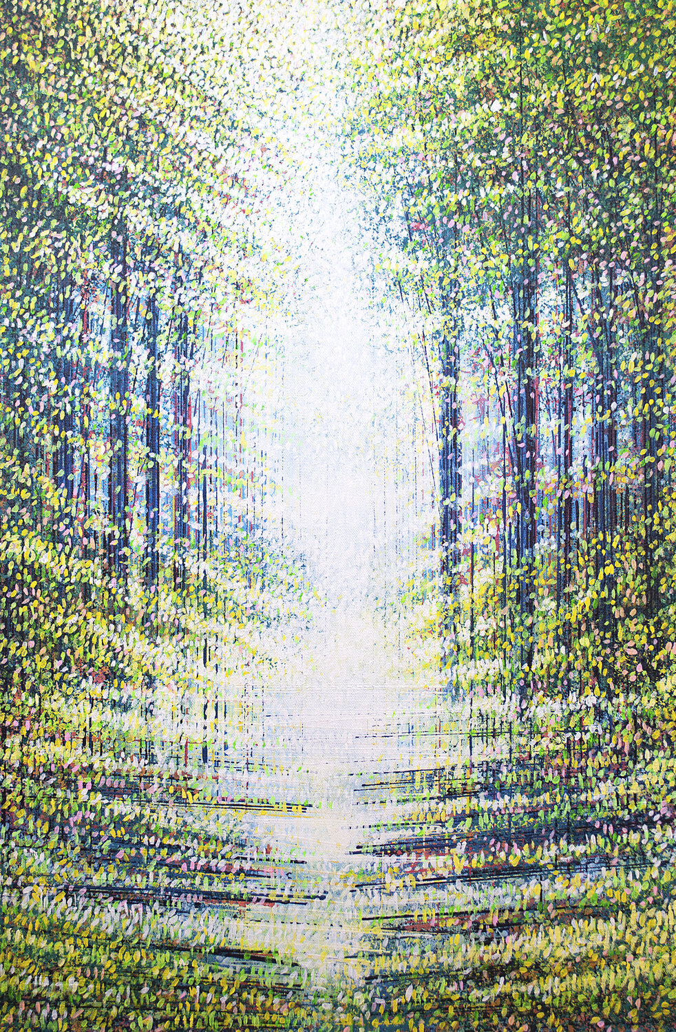 Sunlit Summer Forest Path Marc Todd Original painting for sale