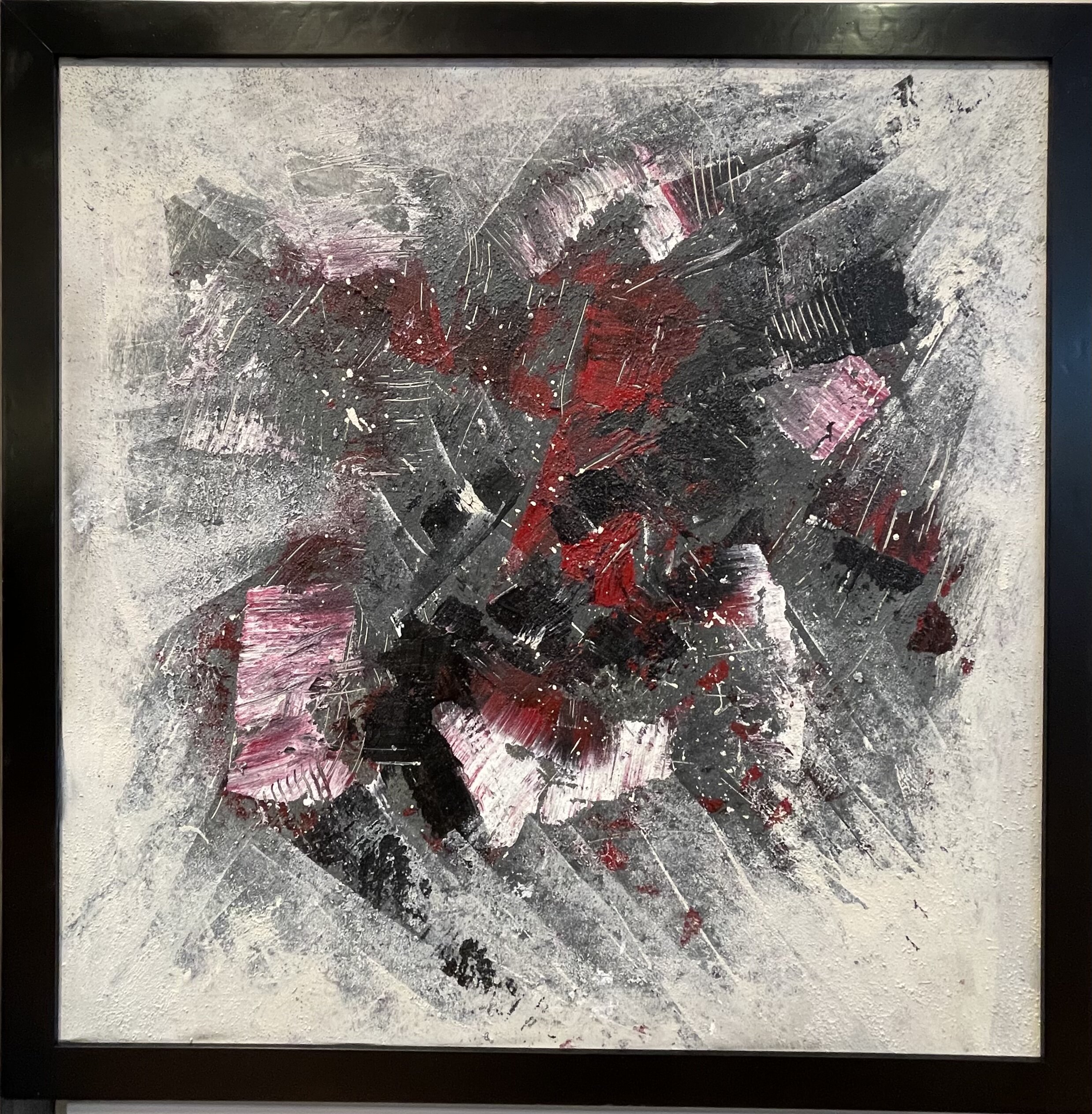 Abstract black red white grey