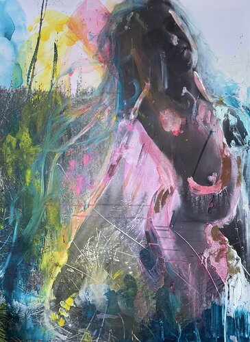 Abstracted woman by Tiny De Bruin, Painting for Sale on Select