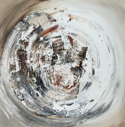 Circle in brown by Tiny De Bruin, Painting for Sale on Select