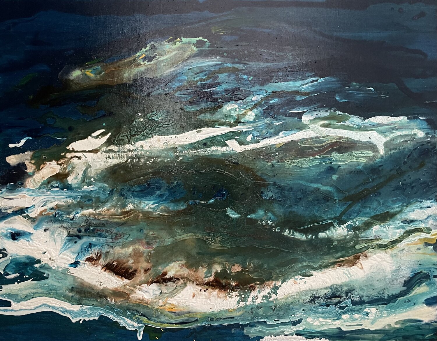Deep velvet indigo seascape Tiny De Bruin Original painting for sale