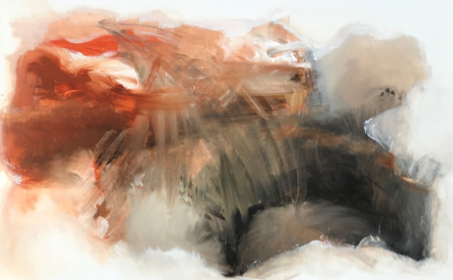 Landscape in browns Tiny De Bruin Original painting for sale