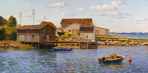 Atlantic harbour by Vadim Dolgov, Painting for Sale on Select