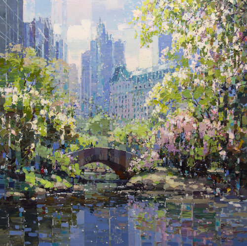 Spring in Central Park by Vadim Dolgov, Painting for Sale on Select