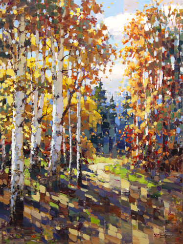 Autumn trail by Vadim Dolgov, Painting for Sale on Select