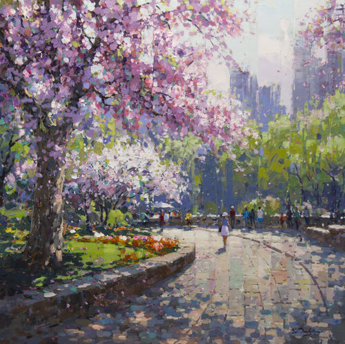 Springtime in the City by Vadim Dolgov, Painting for Sale on Select