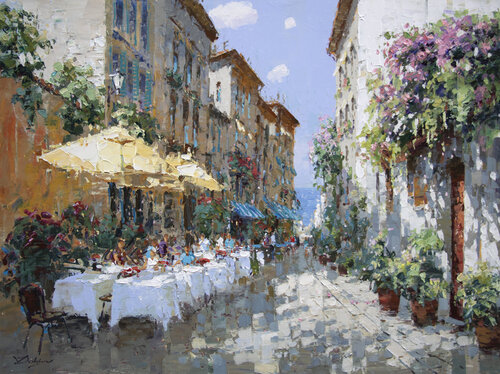 Mediterranean delight by Vadim Dolgov, Painting for Sale on Select