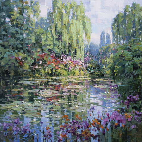 Pond blossom by Vadim Dolgov, Painting for Sale on Select