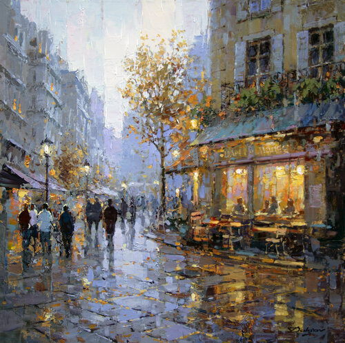 Evening Stroll by Vadim Dolgov, Painting for Sale on Select