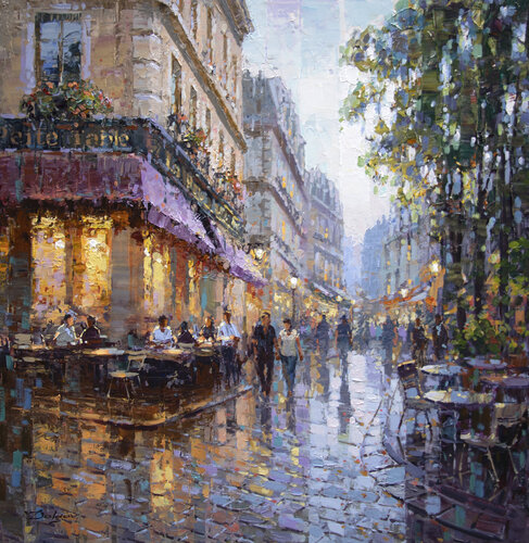 Summer Evening by Vadim Dolgov, Painting for Sale on Select