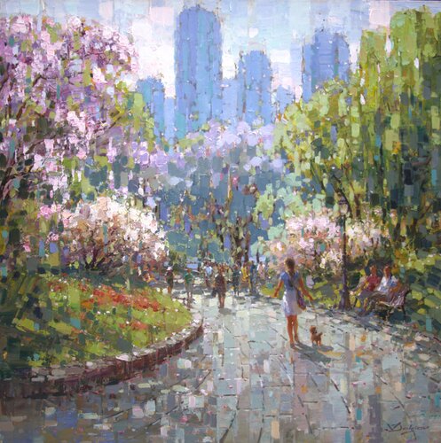 Central Park Walk by Vadim Dolgov, Painting for Sale on Select