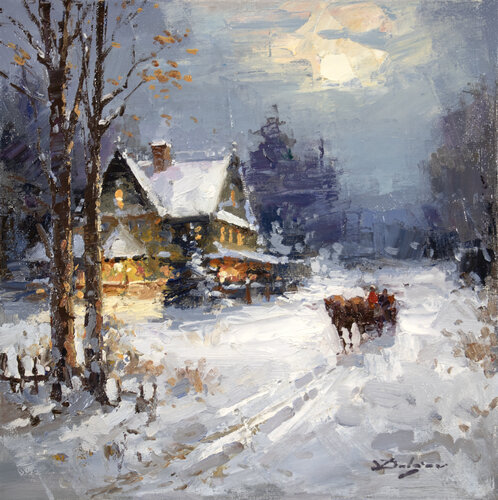 Winter mood by Vadim Dolgov, Painting for Sale on Select