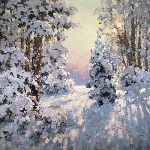 Winter Fairy Tale by Vadim Dolgov, Painting for Sale on Select