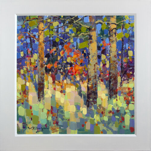 Sunset in forest by Vadim Dolgov, Painting for Sale on Select