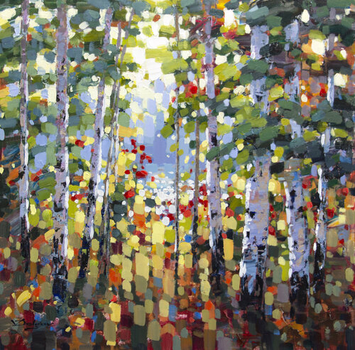 Sparkles in the bush by Vadim Dolgov, Painting for Sale on Select