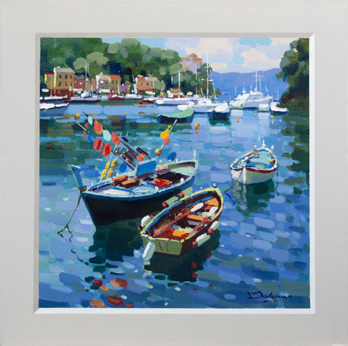 Portofino harbour by Vadim Dolgov, Painting for Sale on Select