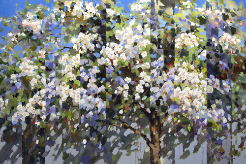Apple tree blossoms by Vadim Dolgov, Painting for Sale on Select