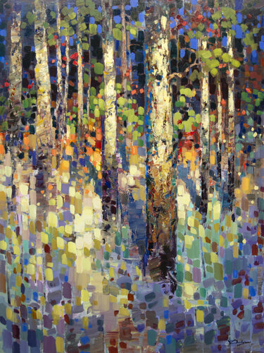 Mosaic of the forest by Vadim Dolgov, Painting for Sale on Select