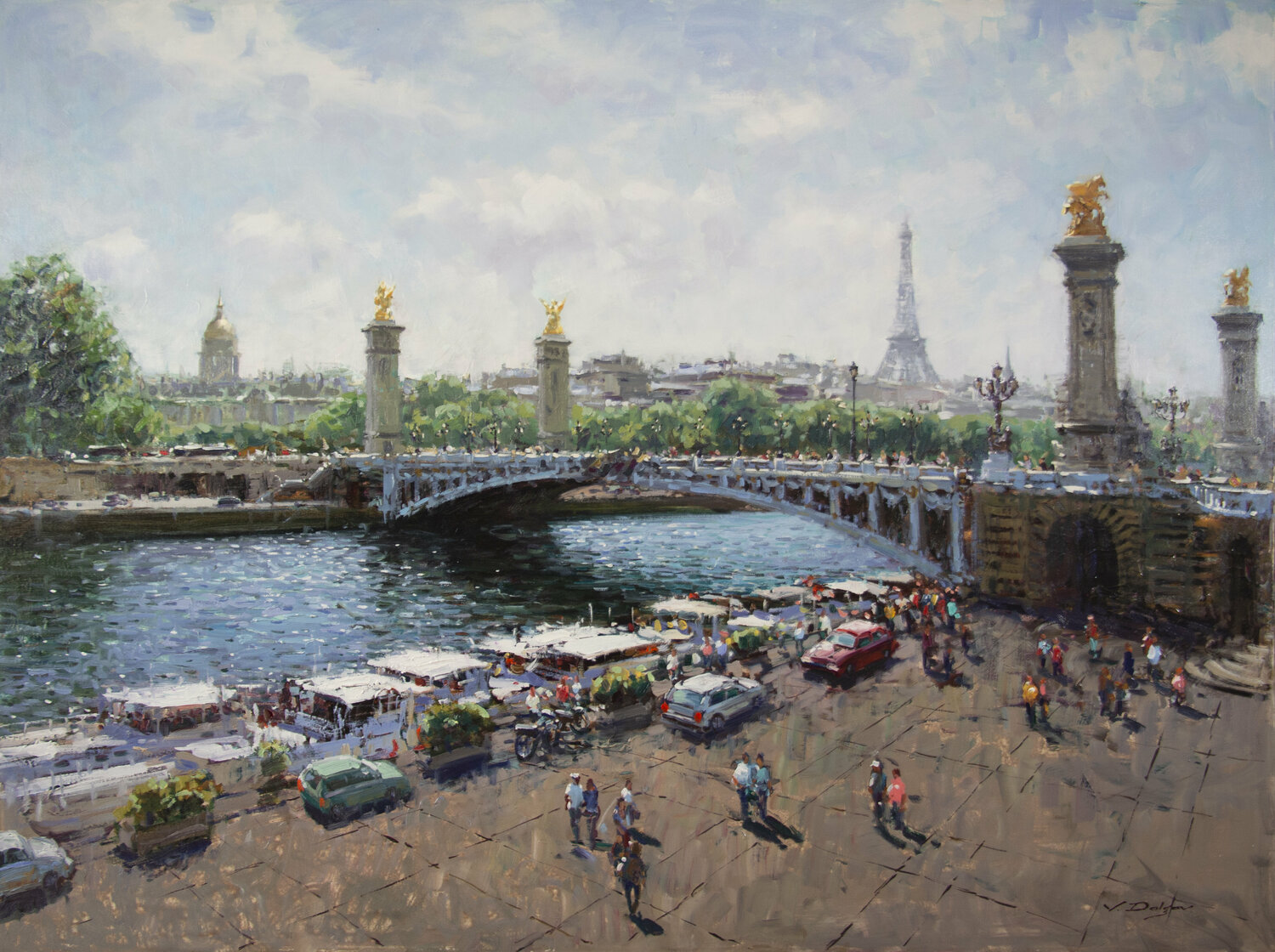 A day in Paris Vadim Dolgov Original painting for sale
