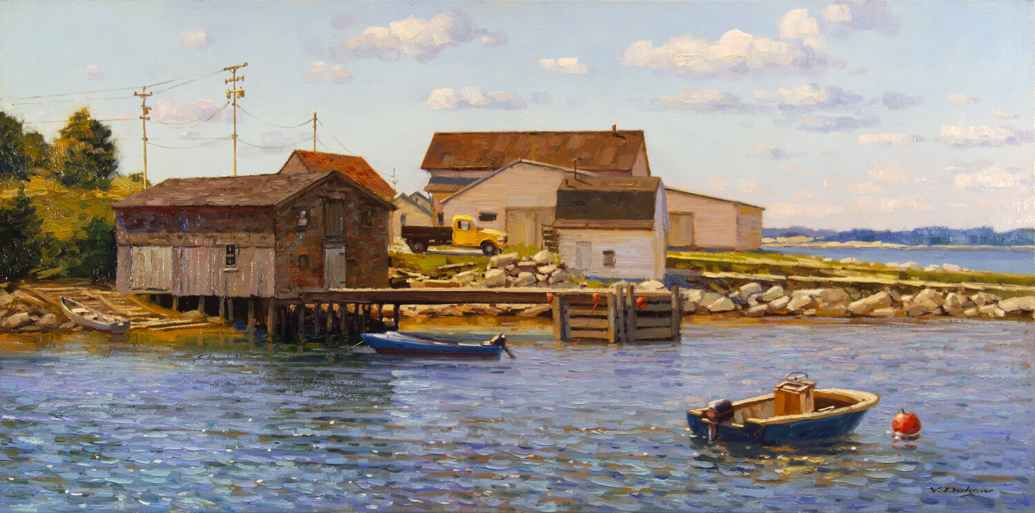 Atlantic harbour Vadim Dolgov Original painting for sale