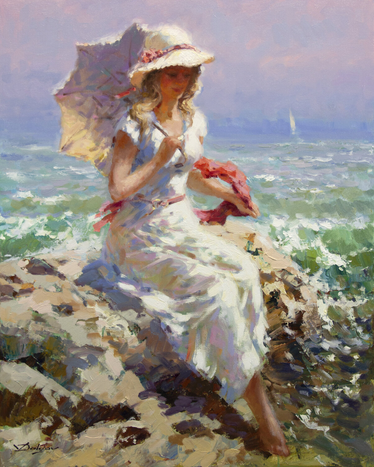 By the seashore Vadim Dolgov Original painting for sale