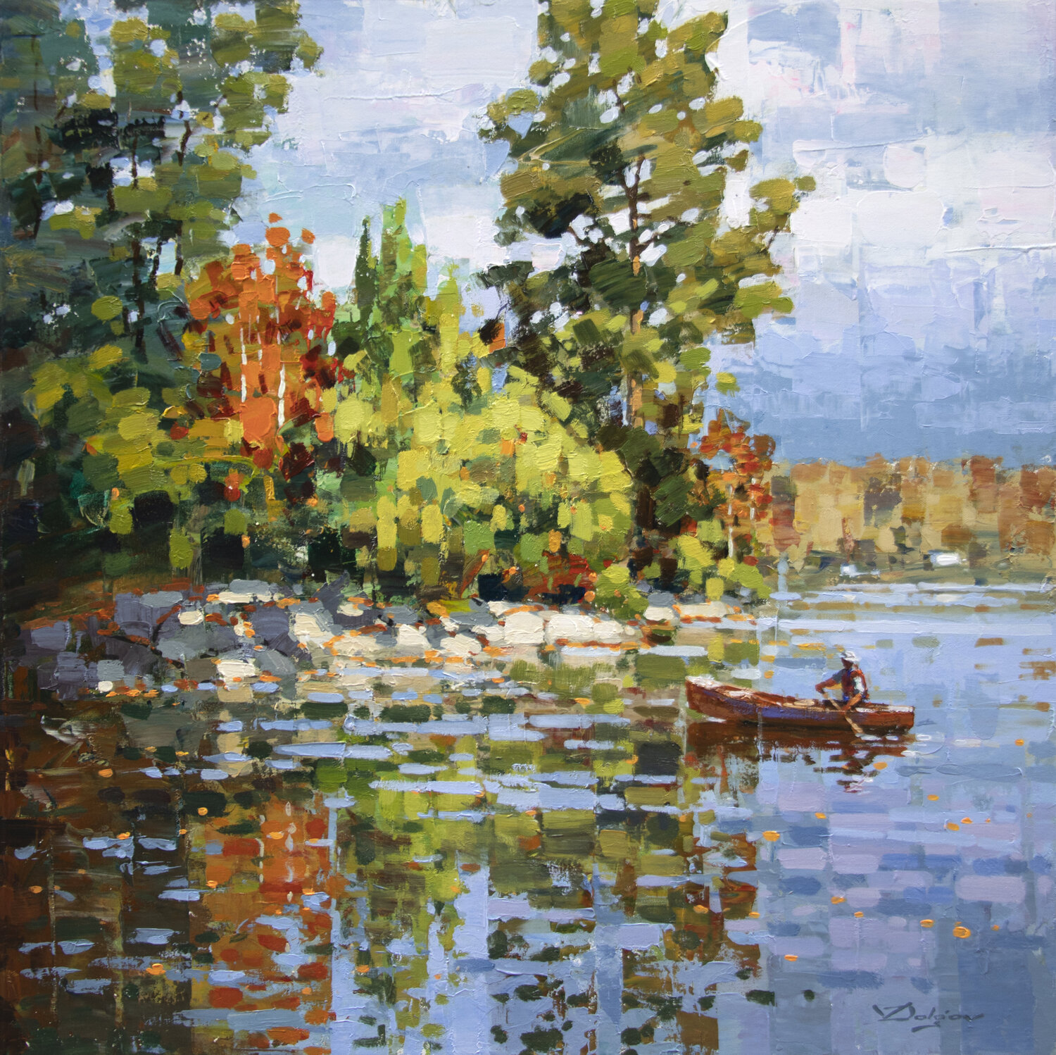 Canoe Journey Vadim Dolgov Original painting for sale