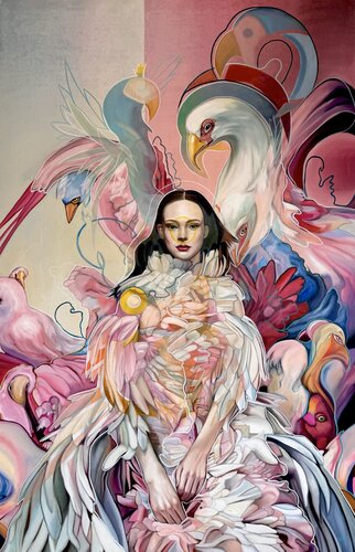 Sogno di piuma by Valentina Andrees-Reschetizka, Painting for Sale on Select