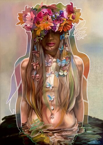 Il sogno della ninfa by Valentina Andrees-Reschetizka, Painting for Sale on Select