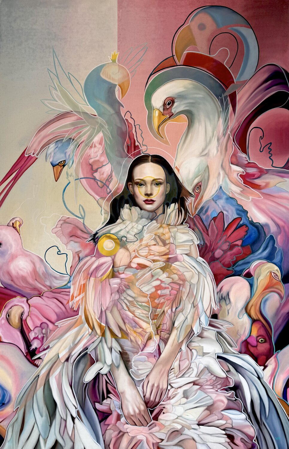 Sogno di piuma Valentina Andrees-Reschetizka Original painting for sale