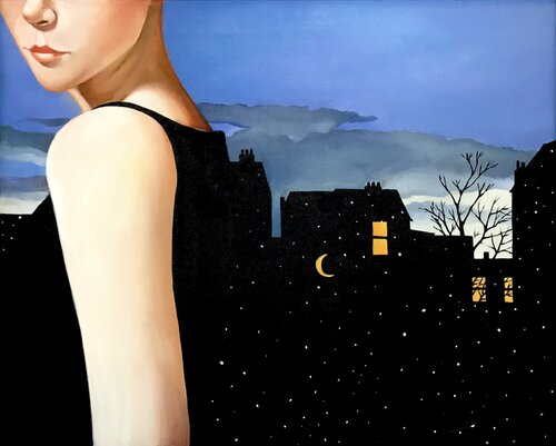 Thinking of Magritte by Valery Koroshilov, Painting for Sale on Select