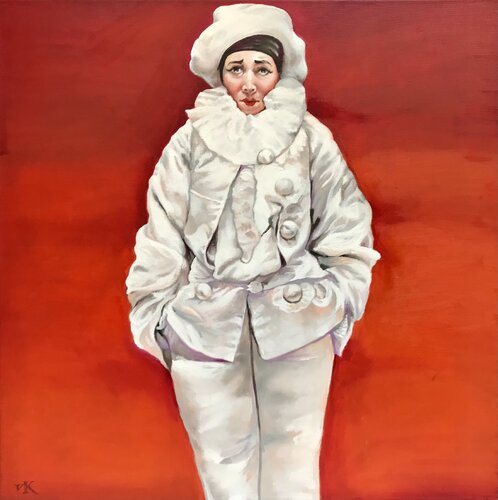 Pierrot Red by Valery Koroshilov, Painting for Sale on Select