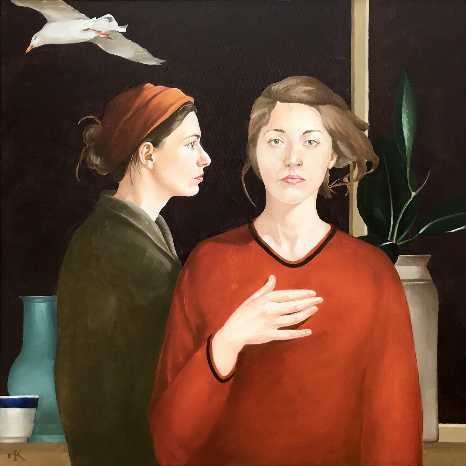 Sisters Confidential Valery Koroshilov Original painting for sale