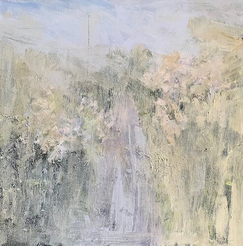 Ethereal Misty Lane, Sping by Nikki Wheeler, Painting for Sale on Select